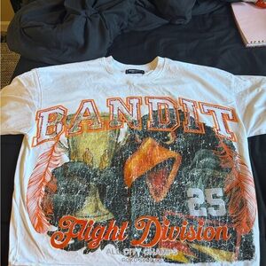 "Flight Division" Short Sleeve Tee - White/Orange Graphic